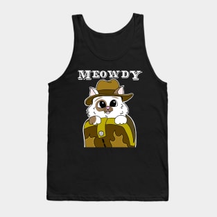 Meowdy Cowboy Extremely Cute Kitty Cat Tank Top